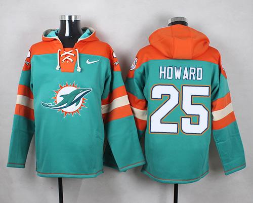 Nike Dolphins #25 Xavien Howard Aqua Green Player Pullover NFL Hoodie - Click Image to Close